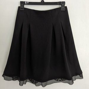 INC Black Mesh Hem Skater skirt size S